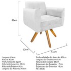 Poltrona Stella Base Giratória De Madeira Suede Branco - Amar