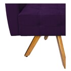 Poltrona Stella Base Giratória De Madeira Suede Roxo - Amaren