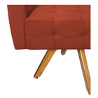 Poltrona Stella Base Giratória De Madeira Suede Terracota - A