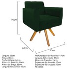 Poltrona Stella Base Giratória De Madeira Suede Verde - Amare