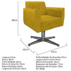 Poltrona Stella Base Giratória De Metal Suede Amarelo - Amare