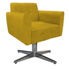Poltrona Stella Base Giratória De Metal Suede Amarelo - Amare