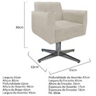 Poltrona Stella Base Giratória De Metal Suede Bege - Amarena