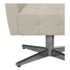Poltrona Stella Base Giratória De Metal Suede Bege - Amarena