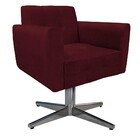 Poltrona Stella Base Giratória De Metal Suede Bordô - Amarena