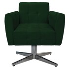 Poltrona Stella Base Giratória De Metal Suede Verde - Amarena