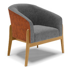 Poltrona Stella Corano Nozes Com Linho Grafite A26 Base Madei