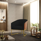 Poltrona Stella Corano Nozes Com Linho Preto A79 Base Industr