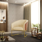 Poltrona Stella Corano Nozes Com Veludo Luxo Off White A129 B