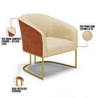 Poltrona Stella Corano Nozes Com Veludo Luxo Off White A129 B