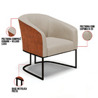 Poltrona Stella Corano Nozes Com Veludo Luxo Prata A130 Base