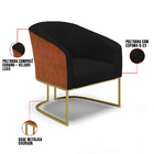 Poltrona Stella Corano Nozes Com Veludo Luxo Preto A81 Base M