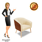 Poltrona Stella Corano Nozes Com Veludo Off White Luxo A129 P