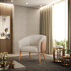 Poltrona Stella Corano Nozes Com Veludo Prata Luxo A130 Pés P