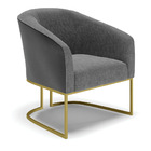 Poltrona Stella Corano Preto Com Linho Grafite A26 Base Indus