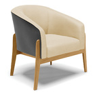 Poltrona Stella Corano Preto Com Veludo Luxo Off White A129 B