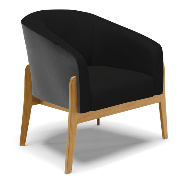 Poltrona Stella Corano Preto Com Veludo Luxo Preto A81 Base M