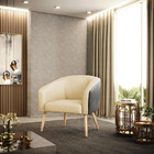 Poltrona Stella Corano Preto Com Veludo Off White Luxo A129 P