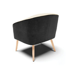 Poltrona Stella Corano Preto Com Veludo Off White Luxo A129 P