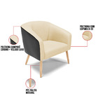 Poltrona Stella Corano Preto Com Veludo Off White Luxo A129 P