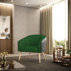 Poltrona Stella Corano Preto Com Veludo Verde Luxo A136 Pés P