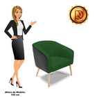 Poltrona Stella Corano Preto Com Veludo Verde Luxo A136 Pés P