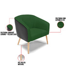 Poltrona Stella Corano Preto Com Veludo Verde Luxo A136 Pés P