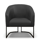 Poltrona Stella Corino Base Industrial Preto D03 - D'rossi -