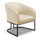 Poltrona Stella Corino Base Industrial Preto D03 - D'rossi -