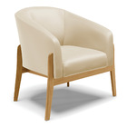 Poltrona Stella Corino Base Madeira Castanho D03  - D'rossi -