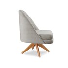 Poltrona Stella Decorativa Giratória Bouclé Cinza