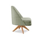 Poltrona Stella Decorativa Giratória Bouclé Verde