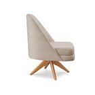 Poltrona Stella Decorativa Giratória Linho Bege