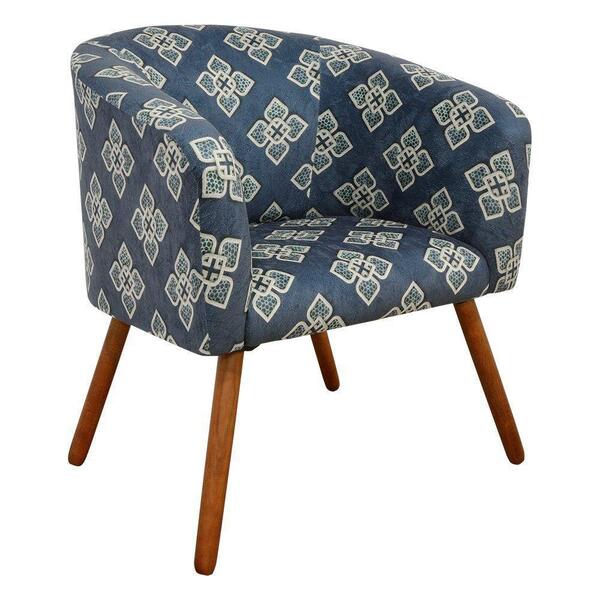 Poltrona Stella Estampado Floral Bordado D54 Pés Palito