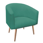 Poltrona Stella Linho Azul Pavão A115 Pés Palito Natural - D'