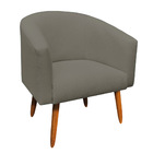 Poltrona Stella Linho Musgo A57 Pés Palito Castanho - D'rossi