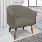 Poltrona Stella Linho Musgo A57 Pés Palito Castanho - D'rossi