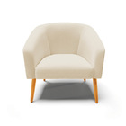 Poltrona Stella Linho Palha A32 Pés Palito Castanho - D'rossi