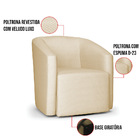 Poltrona Stella Max Veludo Luxo Off White A129 Base Giratória