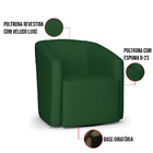 Poltrona Stella Max Veludo Luxo Verde A136 Base Giratória - D