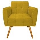 Poltrona Stella Pés Palito Mel Suede Amarelo - Amarena Móveis