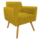Poltrona Stella Pés Palito Mel Suede Amarelo - Amarena Móveis