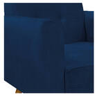 Poltrona Stella Pés Palito Mel Suede Azul Marinho - Amarena M