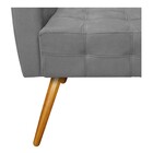 Poltrona Stella Pés Palito Mel Suede Cinza - Amarena Móveis