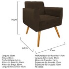 Poltrona Stella Pés Palito Mel Suede Marrom - Amarena Móveis