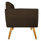 Poltrona Stella Pés Palito Mel Suede Marrom - Amarena Móveis