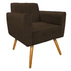 Poltrona Stella Pés Palito Mel Suede Marrom - Amarena Móveis