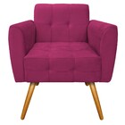 Poltrona Stella Pés Palito Mel Suede Pink - Amarena Móveis