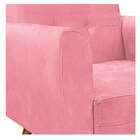 Poltrona Stella Pés Palito Mel Suede Rosa Bebê - Amarena Móve