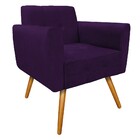 Poltrona Stella Pés Palito Mel Suede Roxo - Amarena Móveis